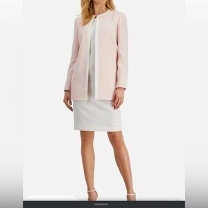 Le Suit new Lt. Blossom /Vanilla Ice pink white lined suit jacket blazer coat